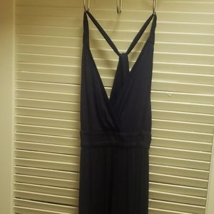 Navy Maxi Dress Open Back.